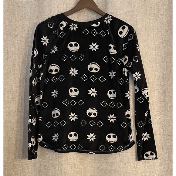 Disney Jack Skelleton Nightmare Before Christmas Fleece Top Black Sz Medium - Picture 4 of 4